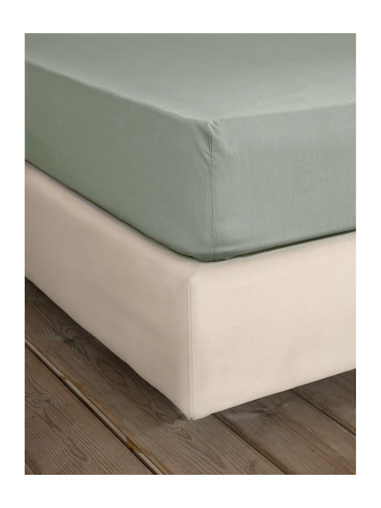 Nima Sheet King Size 270x280cm. Unicolors 32899 Rock Green