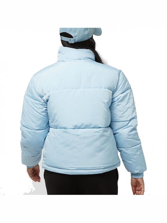 Karl Kani Women's Short Puffer Jacket for Winter Light Blue