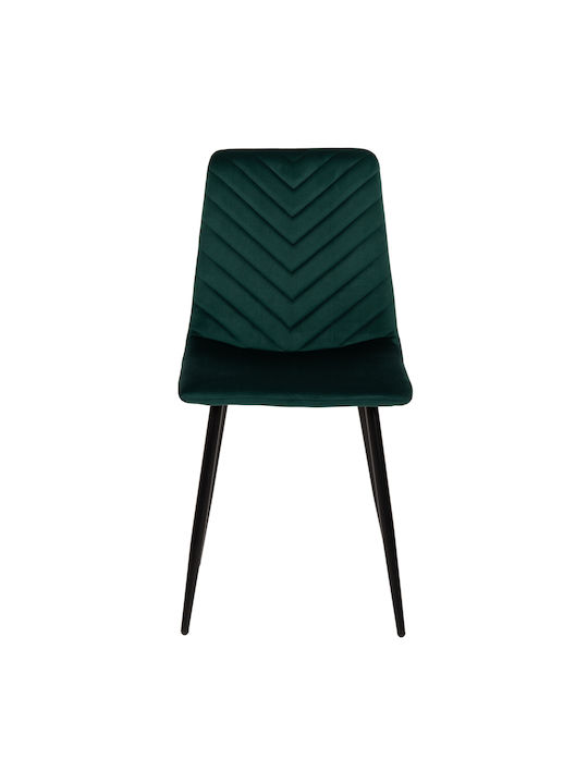 Latrell Dining Room Velvet Chair Green 43x54x88cm