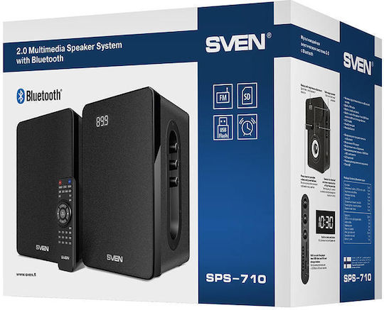 Sven SPS-710 Kabellose Computerlautsprecher 2.0 mit Bluetooth und Leistung 40W in Schwarz Farbe