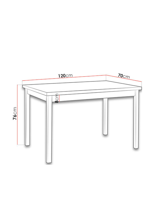 Min Iii Table Kitchen Wooden 120x70x78cm