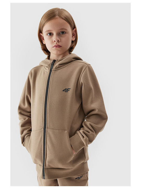 4F Kids Sweatshirt Cardigan with Hood Beige