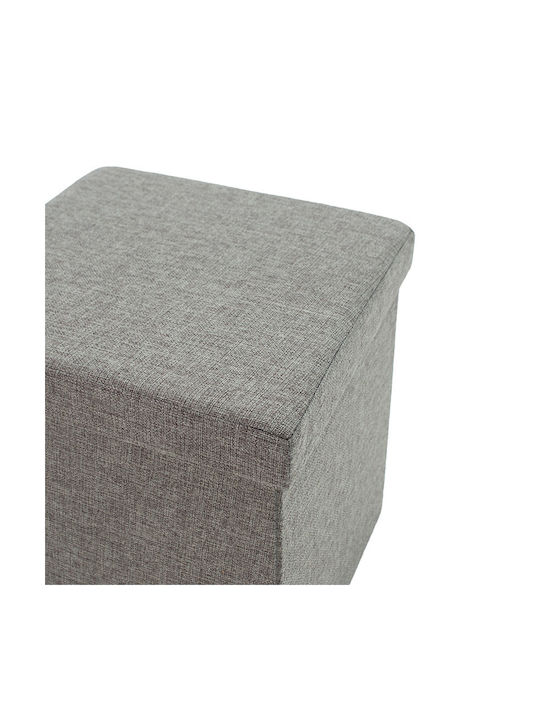 Stool For Living Room Upholstered with Fabric Crystal Gray 38x38x38cm