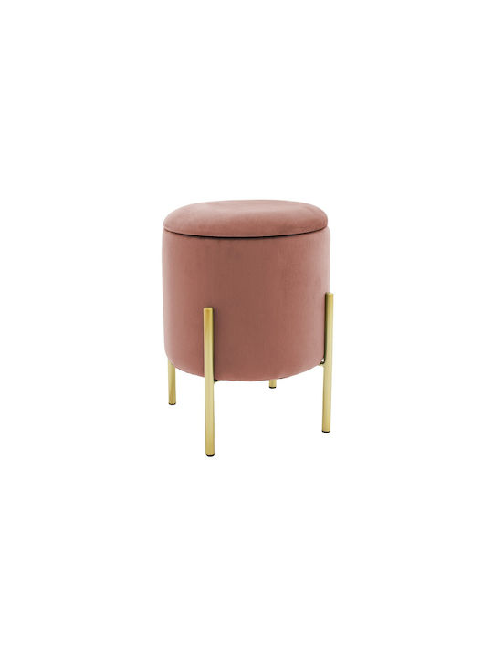 Stool For Living Room Upholstered with Fabric Creativity Pink 35x35x42cm