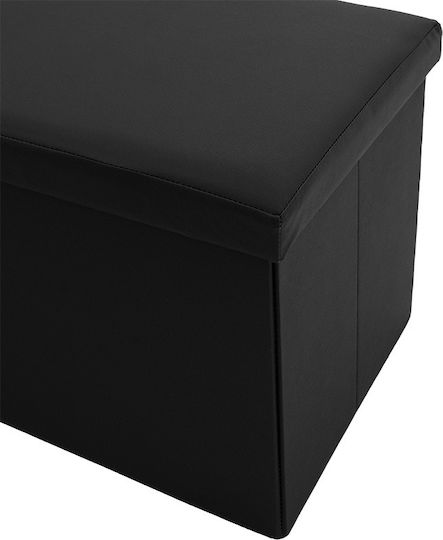 Taburet Cu Spațiu De Depozitare Tapițat Cu Piele Sintetică Cooperation Negru 76x38x38cm