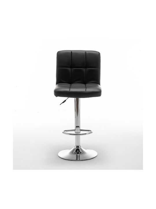 Bar Stool Din with Backrest & Adjustable Height Black 44x50x92cm