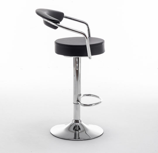 Hocker Bar Peli mit Rückenlehne & Höhenverstellbar Schwarz 51x50x83cm
