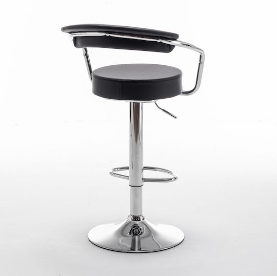 Hocker Bar Peli mit Rückenlehne & Höhenverstellbar Schwarz 51x50x83cm