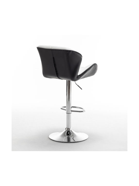 Drash Bar Stool with Backrest & Adjustable Height White 54x52x109cm