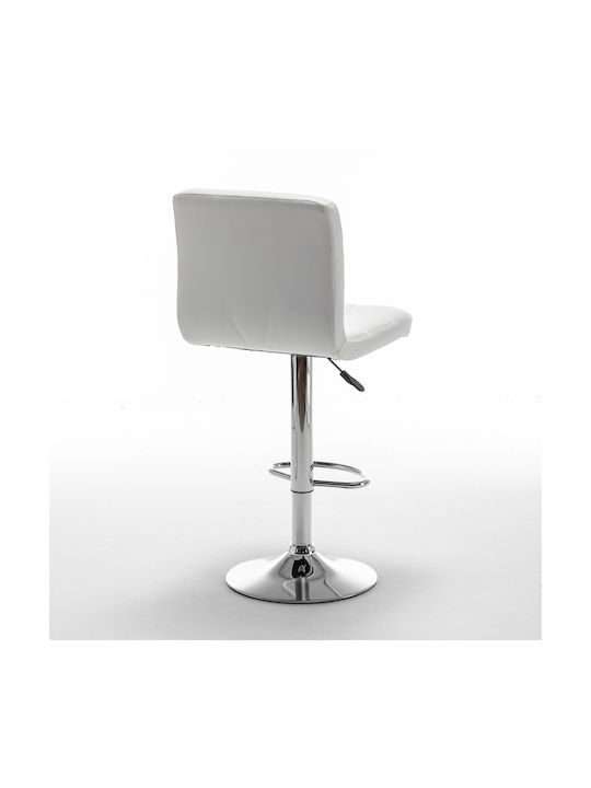 Bar Stool Din with Backrest & Adjustable Height White 44x50x113cm
