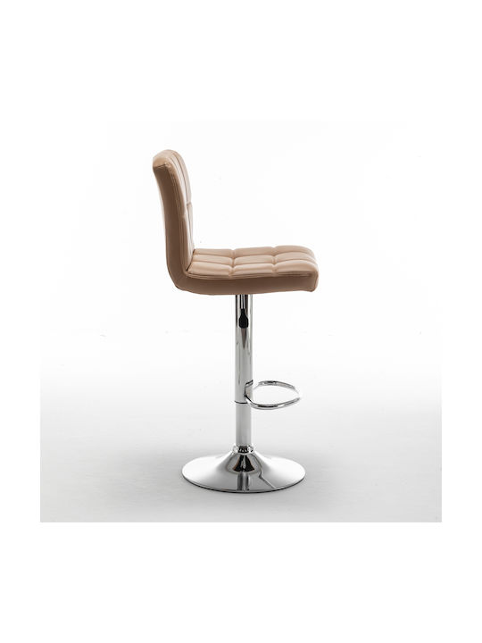 Bar Stool Din with Backrest & Adjustable Height Brown 44x50x92-113cm