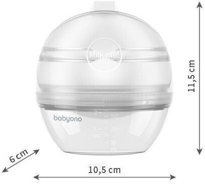 Babyono Recipient Pentru Depozitarea Laptelui Matern 11.5x10.5cm 60ml
