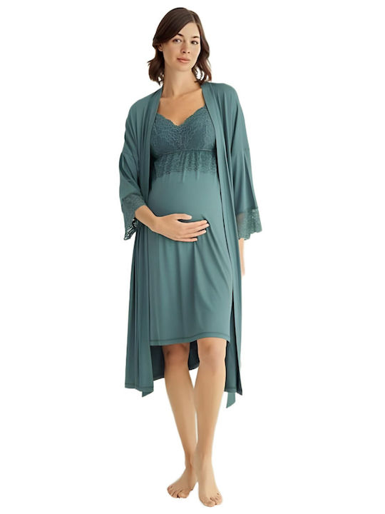 Angel's Secret Nightgown Maternity & Nursing Green