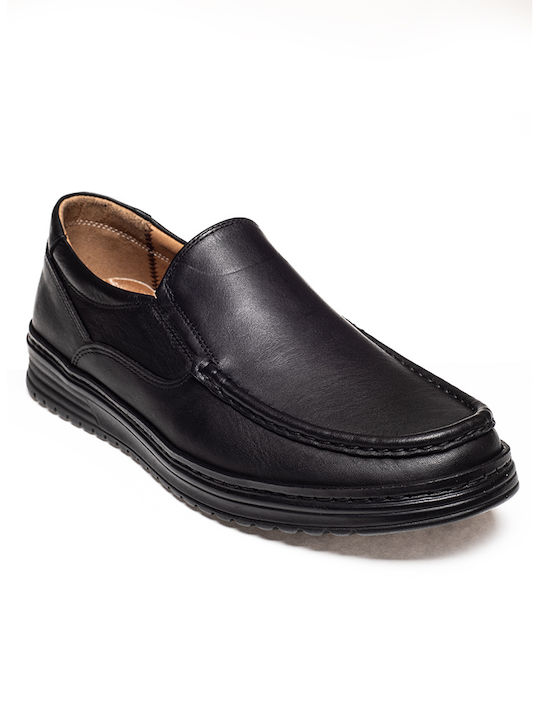 Rover Men's Leather Moccasins Black