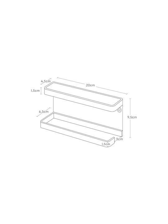 Yamazaki Metal Wall Hanger Black 20x9.5x6.5cm 1pc