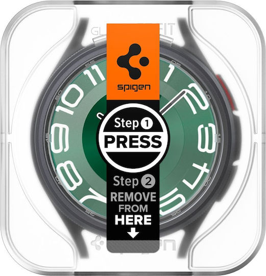 Spigen Glas.tR EZ Fit Gehärtetes Glas für das Galaxy Watch6 Classic 47mm 2Stück AGL07066