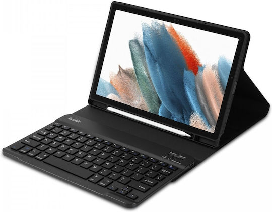 Buddi Zuna Flip Cover cu Tastatură în Engleză SUA Neagră Galaxy Tab A8