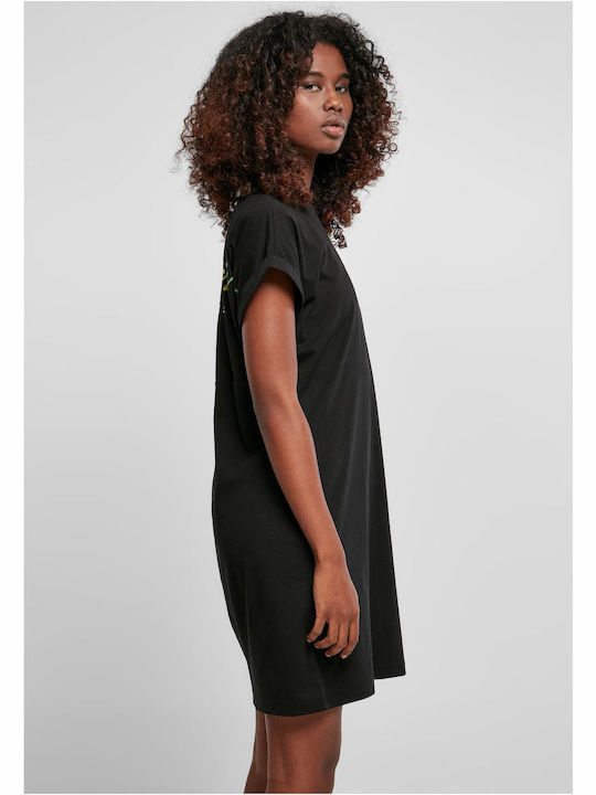 Summer Mini Athletic T-Shirt Short Sleeve Black Dress