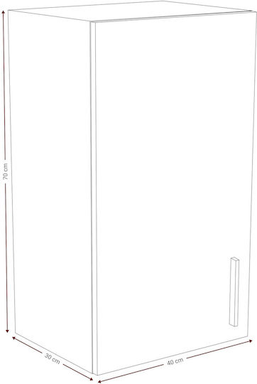 Poppy Dulap Suspendata Negru 40x30x70buc