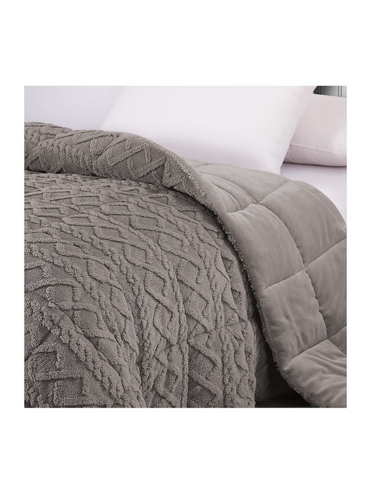 Melinen Duvet Cover with Hollowfiber Filling Single 160x220cm Gray