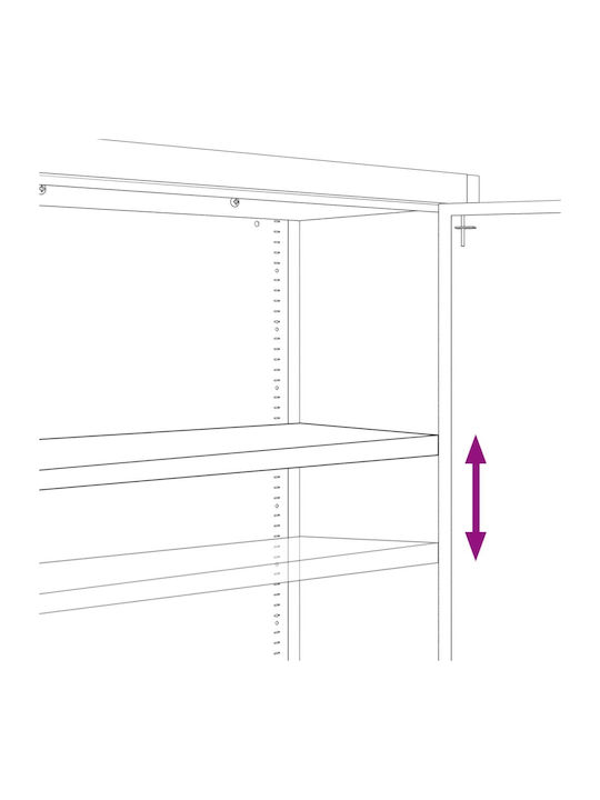 Kleiderschrank Büro Black 90x40x180cm