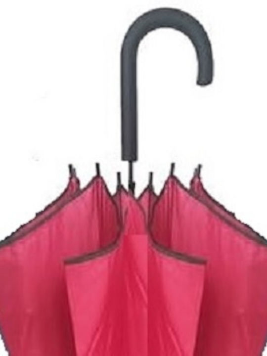 Rain Umbrelă de ploaie with Walking Stick Fuchsia