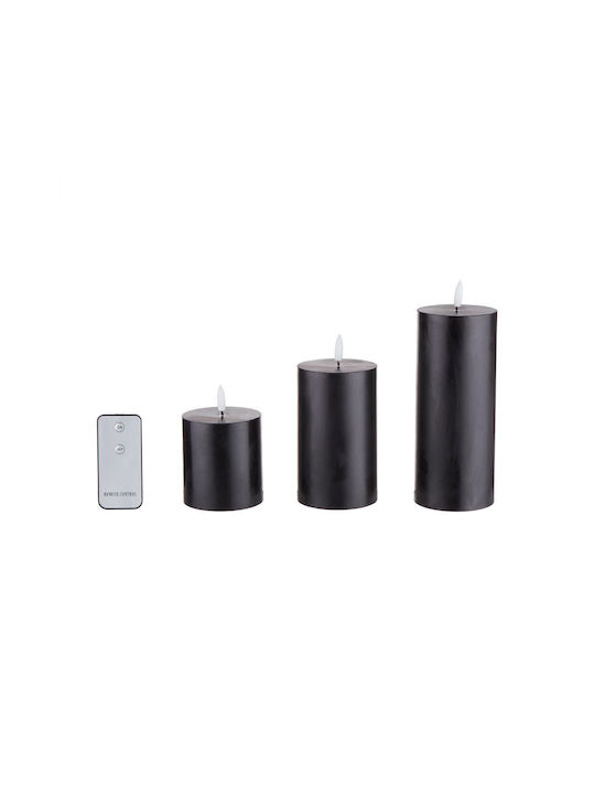 Butlers Dekorative Lampe Wachs-Politur Schwarz 3Stück