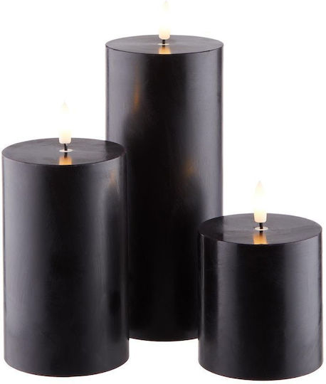 Butlers Dekorative Lampe Wachs-Politur Schwarz 3Stück