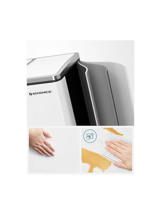 Songmics Soft-close Waste Bin Recycling Metallic with Pedal White 15lt 1pcs