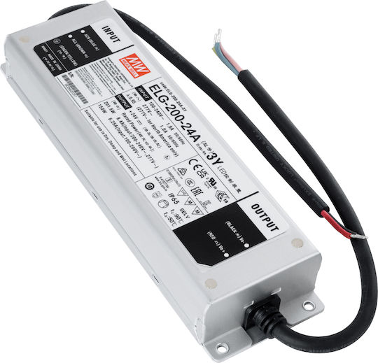 Mean Well Adjustable LED Power Supply Waterproof IP65 Power 200W with Output Voltage 24V 12pcs