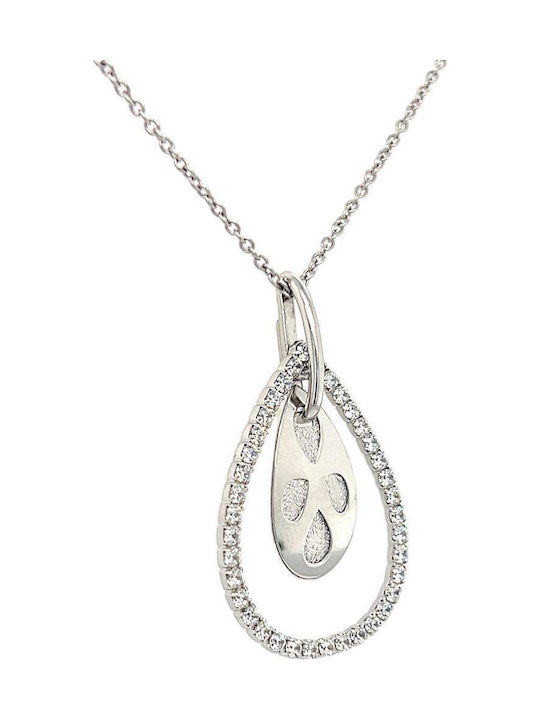 Xryseio Klemmanhänger mit Steinen aus Weißgold 14K mit Zirkon