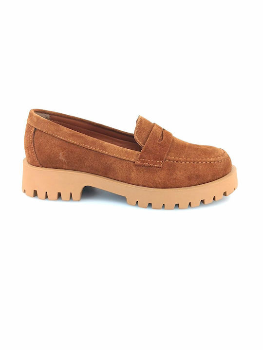 Boxer Women's Leather Moccasins Tabac Brown