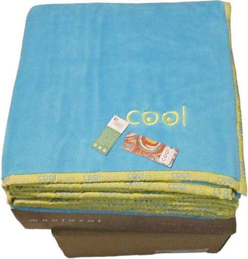 Manterol Casa Μt Basic Colors Κουβέρτα Ισπανίας Βελουτέ Υπέρδιπλη 230x240εκ. Σιέλ