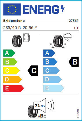 Bridgestone Potenza Sport 235/40R20 96E-Commerce-Website XL Sommerreifen Reifen für Passagier Auto