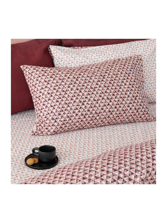 Palamaiki Duvet Cover Set Flannel Queen with 2 Pillowcases 240x250 SF104 Red