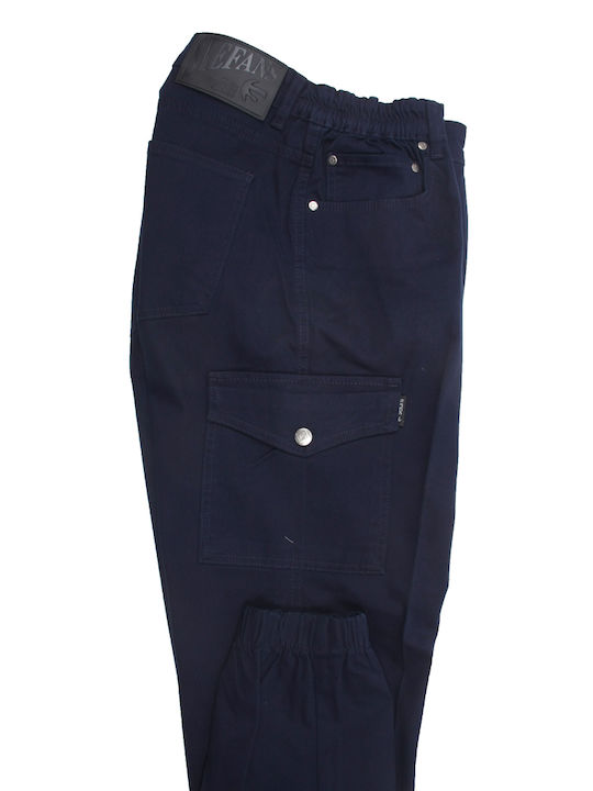 Stefansxxl Men's Trousers Cargo Navy Blue