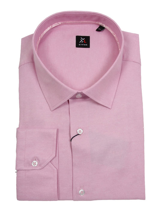 Stefansxxl Men's Shirt Long Sleeve Pink