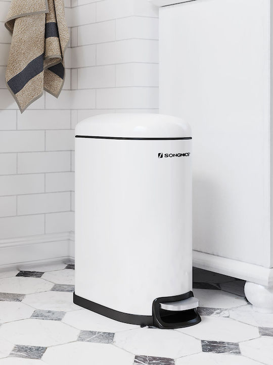Songmics Metallic Bathroom Basket Soft Close 10lt White