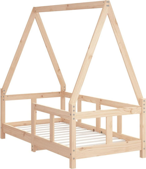 Kinderbett Einzeln Beige für Matratze 70x140cm