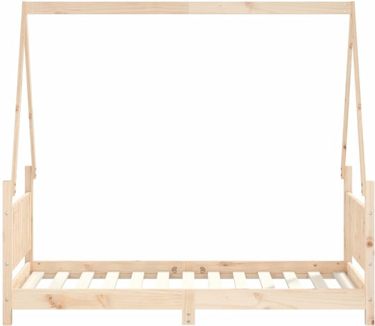 Pat pentru Copii Single Bej pentru Saltea 80x160cm