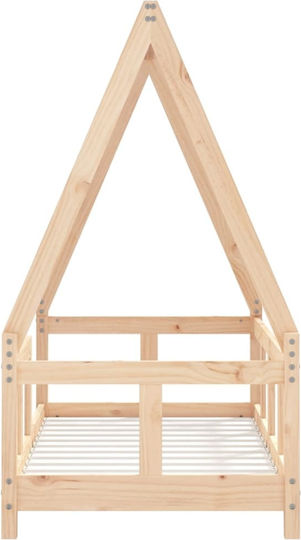 Kinderbett Einzeln Beige für Matratze 70x140cm