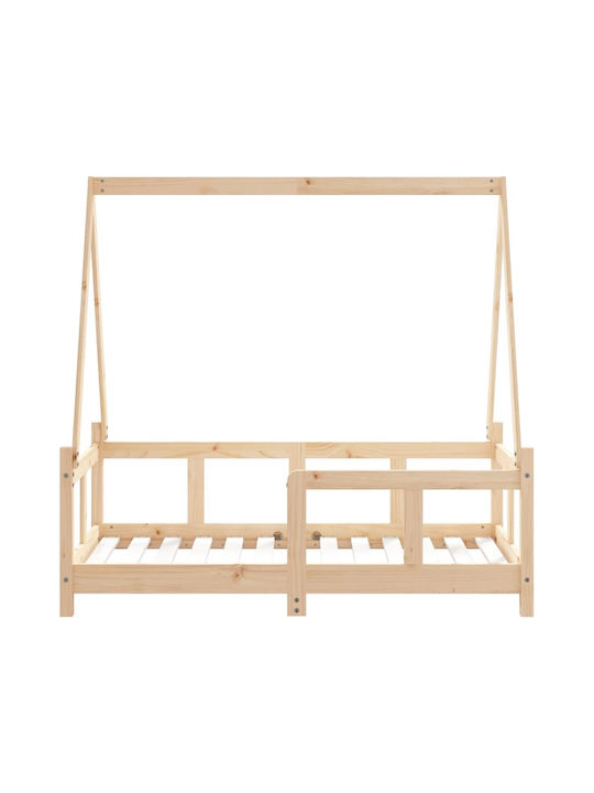 Kinderbett Einzeln Beige für Matratze 70x140cm