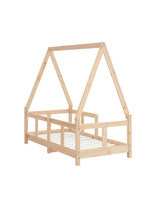 Kinderbett Einzeln Beige für Matratze 70x140cm