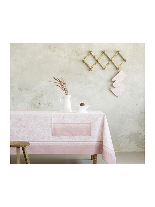 Nima Față de masă Din Bumbac Roses Rose Pink 150x150cm