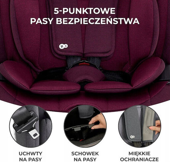 Kinderkraft ONETO3 Scaun Auto pentru Copii i-Size cu Isofix perlă de cireșe 9-36 kg