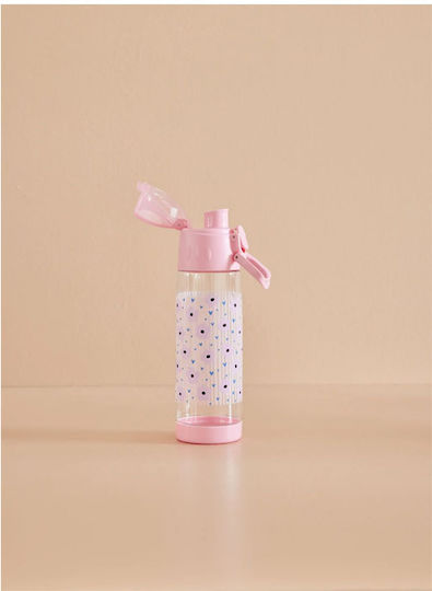 Rice Flasche Wasser Glas mit Schraubverschluss Rosa 500ml Rice Flasche Wasser Glas mit Schraubverschluss Rosa 500ml