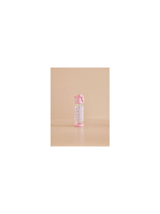 Rice Bottle Water Glass with Screw Cap Pink 500ml
