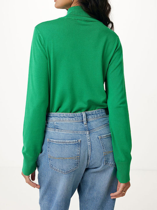 Women's Long Sleeve Sweater Turtleneck Green