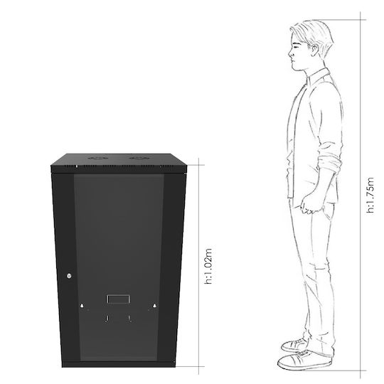 Canovate Монтиран на стена Рак кабинет 21U 60x60см Черен WS3O-9-2166A