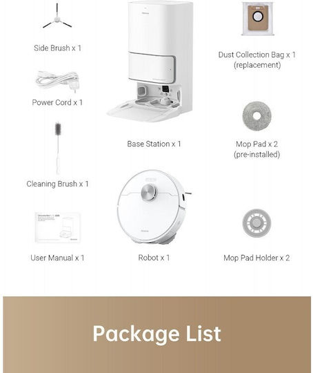 Dreame L10 Ultra Robot Vacuum Cleaner with Laser Mapping and 5300Pa Suction Power White